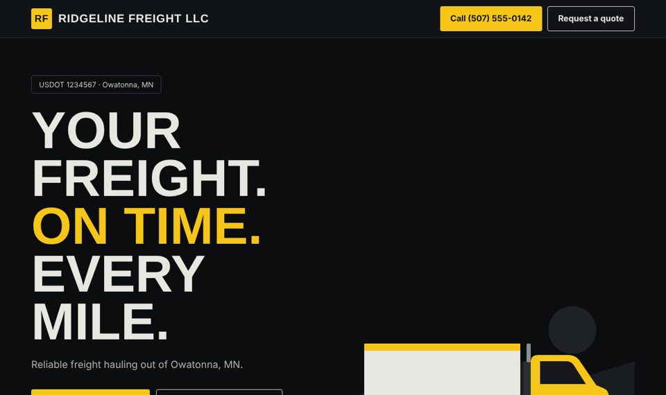 Bold style: dark with safety-yellow accents
